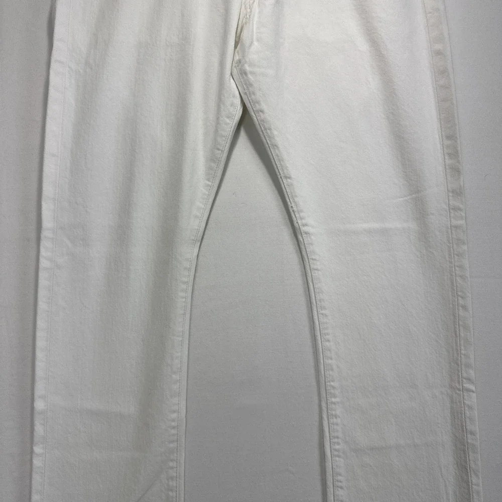 VTG Polo Ralph Lauren Slim Straight 018 Mens 35x30 White Cotton Denim Jean Pants